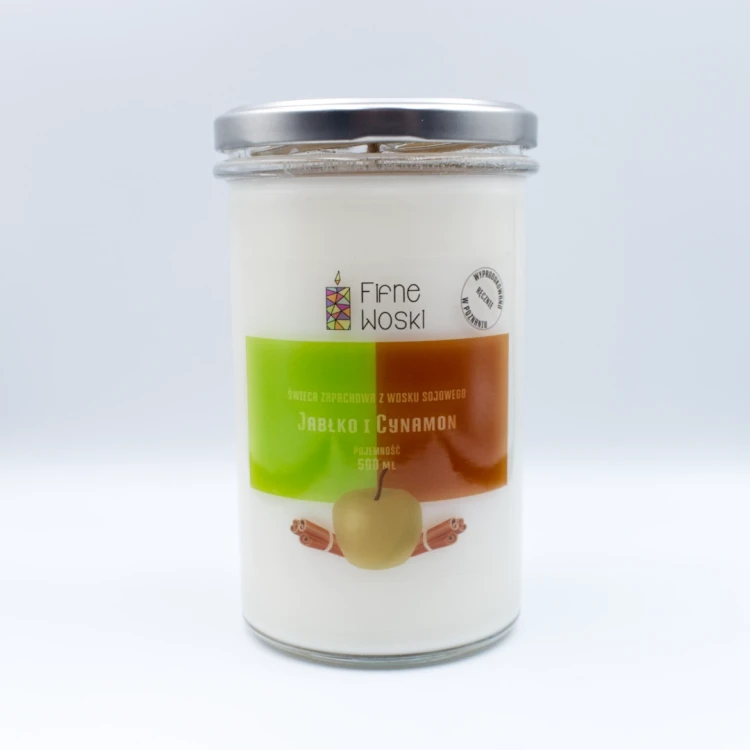 JABŁKO I CYNAMON - świeca sojowa 500 ml