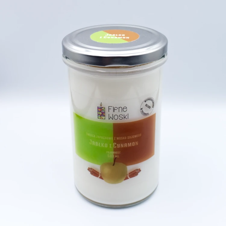 JABŁKO I CYNAMON - świeca sojowa 500 ml