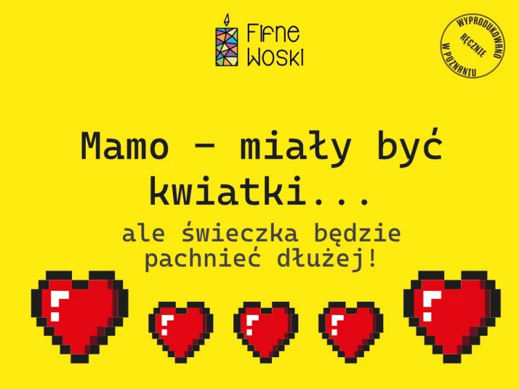 świeca na Dzień Matki "Mamo, miały być kwiatki..."
