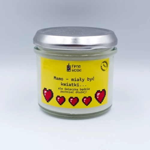 Świeca sojowa na Dzień Matki - zapach Brzoskwinia i Płatki Róży (100 ml)