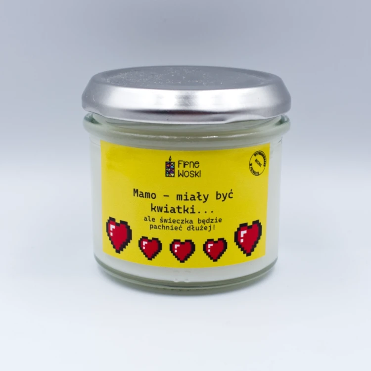 Świeca sojowa na Dzień Matki - zapach Brzoskwinia i Płatki Róży (100 ml)