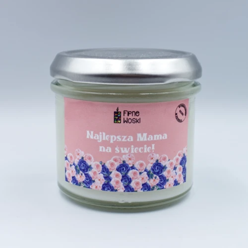 Świeca sojowa na Dzień Matki - zapach Brzoskwinia i Płatki Róży (100 ml)