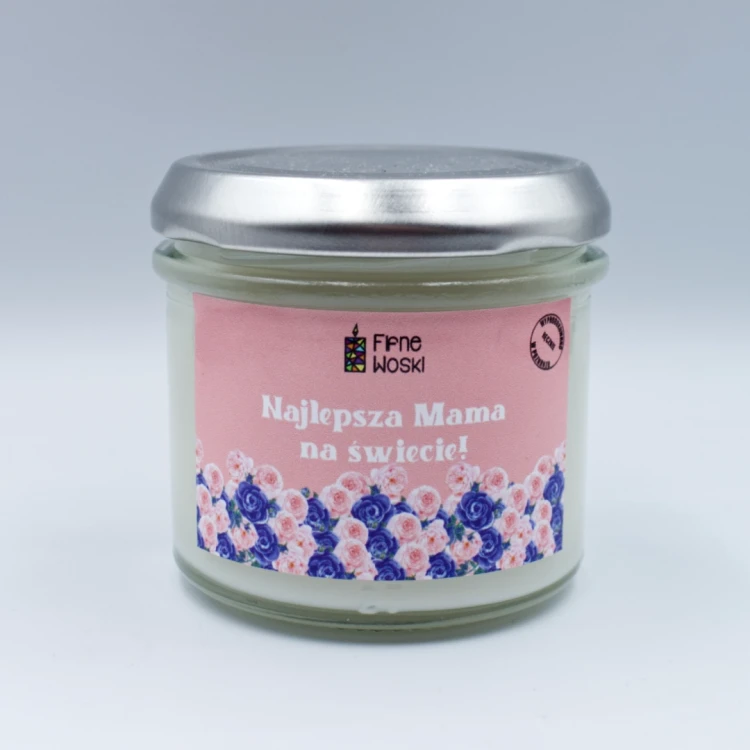 Świeca sojowa na Dzień Matki - zapach Brzoskwinia i Płatki Róży (100 ml)