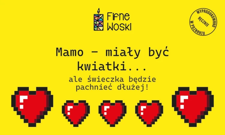 świeca na Dzień Matki "Mamo, miały być kwiatki..."