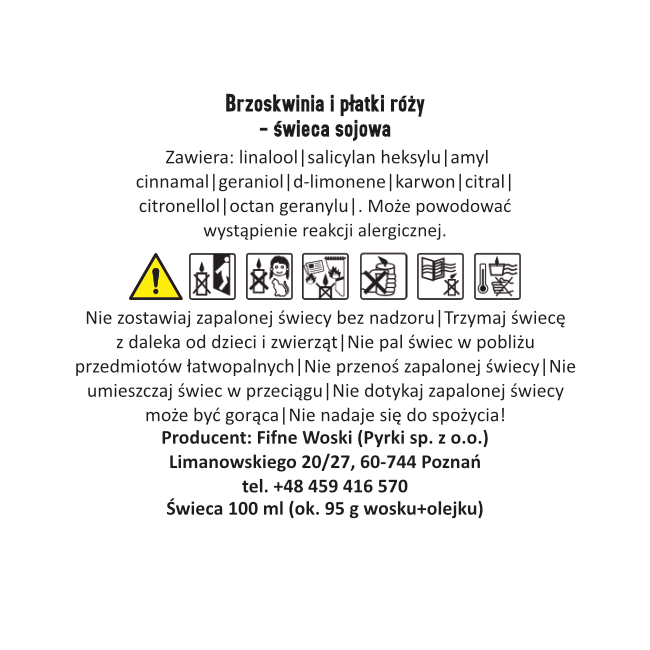 Świeca sojowa na Dzień Matki - zapach Brzoskwinia i Płatki Róży (100 ml)