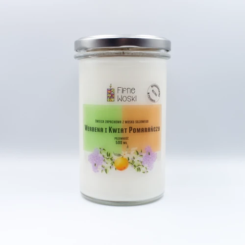 werbena i kwiat pomarańczy świeca sojowa 500 ml 1.webp