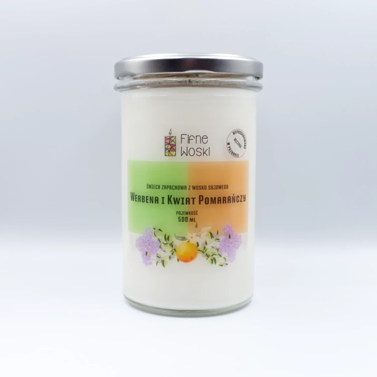 werbena i kwiat pomarańczy świeca sojowa 500 ml 1.webp