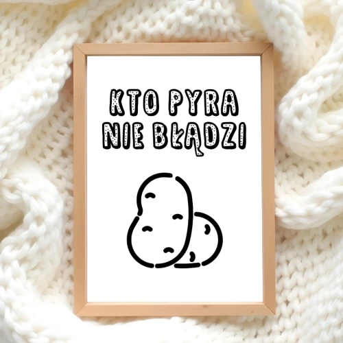 Plakat kto pyra nie błądzi A3