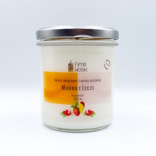świeca zapachowa z wosku sojowego Mango i Liczi 300 ml 2.webp