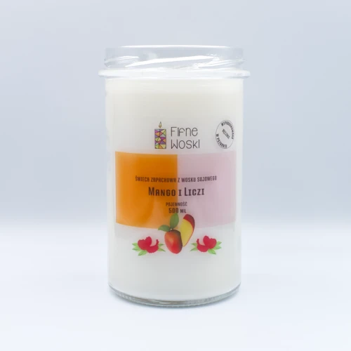 świeca sojowa zapachowa Mango i liczi 500 ml 1.webp