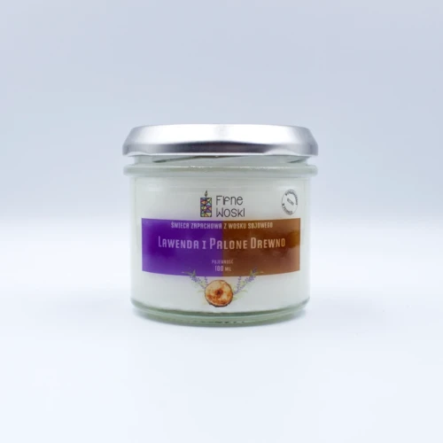 fifne woski świeca sojowa lawenda i palone drewno 100 ml.webp