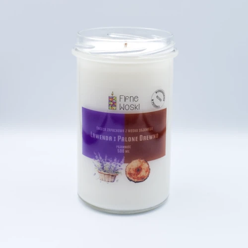 fifne woski świeca sojowa lawenda i palone drewno 500 ml 2.webp