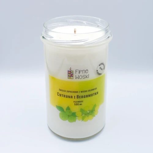fifne woski świeca sojowa cytryna i bergamotka 500 ml 3.webp