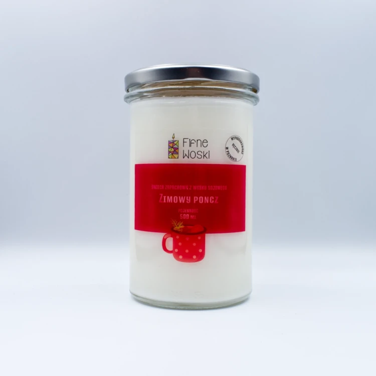 fifne woski świeca sojowa zimowy poncz świeca 500 ml 2.webp