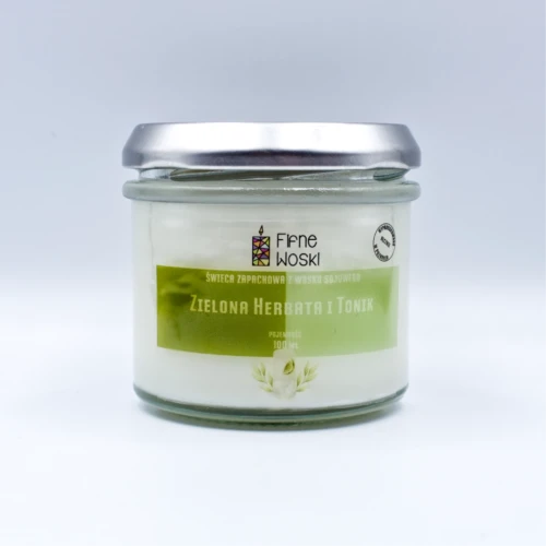 ZIELONA HERBATA I TONIK – świeca sojowa 100 ml w słoiku