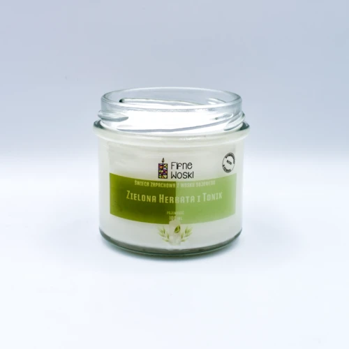 ZIELONA HERBATA I TONIK – świeca sojowa 100 ml w słoiku