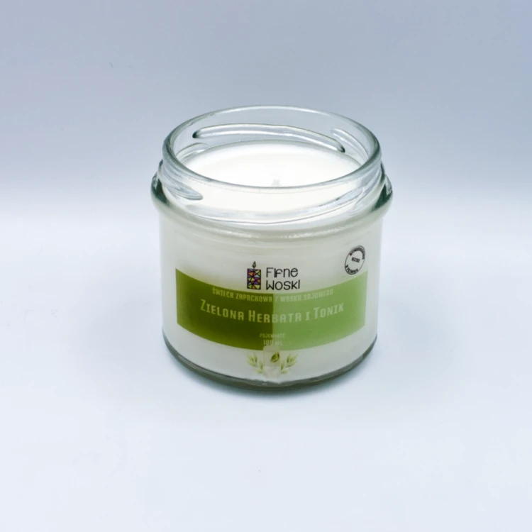 ZIELONA HERBATA I TONIK – świeca sojowa 100 ml w słoiku