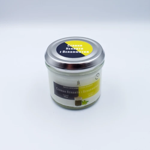 Fifne Woski CZARNA HERBATA I BERGAMOTKA - świeca sojowa 100 ml