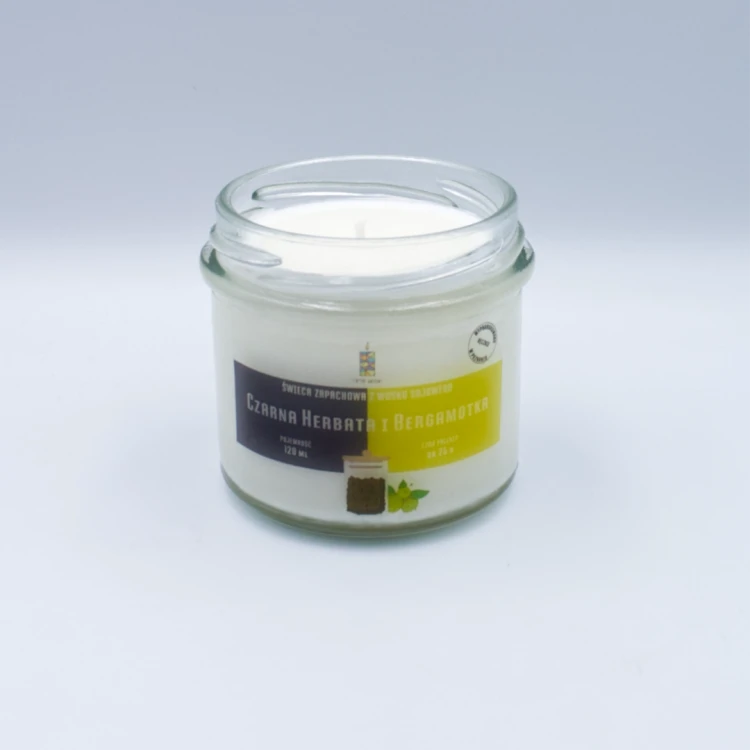 Fifne Woski CZARNA HERBATA I BERGAMOTKA - świeca sojowa 100 ml
