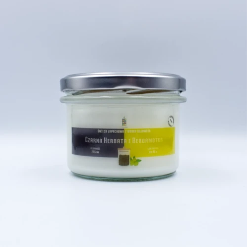 Fifne Woski CZARNA HERBATA I BERGAMOTKA - świeca sojowa 200 ml