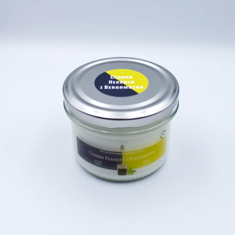 Fifne Woski CZARNA HERBATA I BERGAMOTKA - świeca sojowa 200 ml