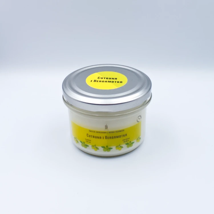 Fifne Woski CYTRYNA I BERGAMOTKA świeca sojowa 200 ml