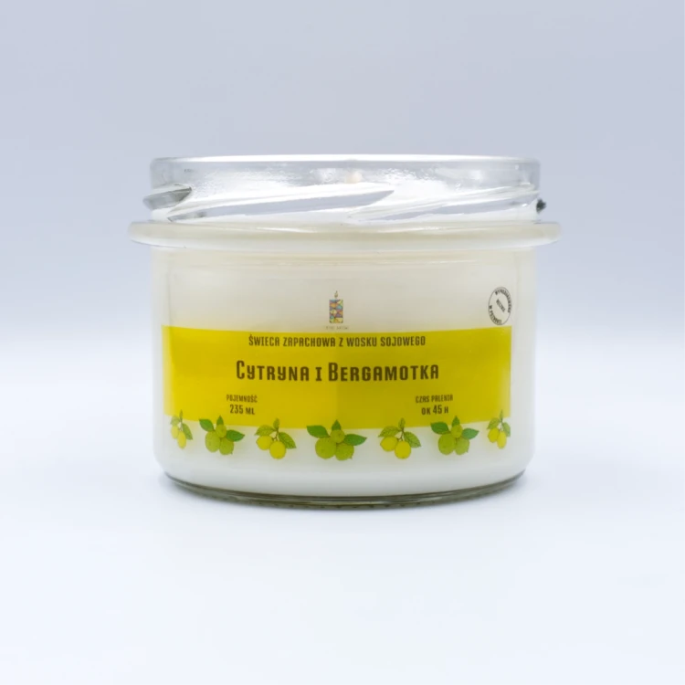 Fifne Woski CYTRYNA I BERGAMOTKA świeca sojowa 200 ml