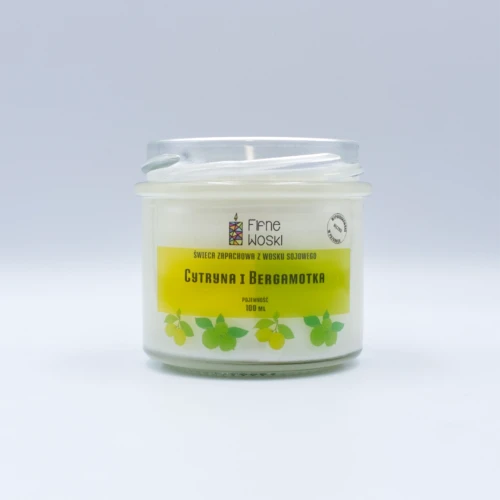 Fifne Woski CYTRYNA I BERGAMOTKA Świeca sojowa 100 ml 2.webp