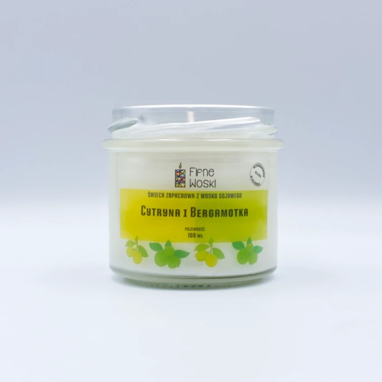 Fifne Woski CYTRYNA I BERGAMOTKA Świeca sojowa 100 ml 2.webp