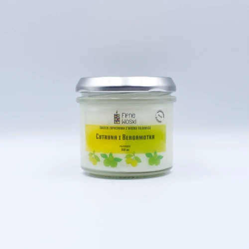 Fifne Woski CYTRYNA I BERGAMOTKA Świeca sojowa 100 ml.webp