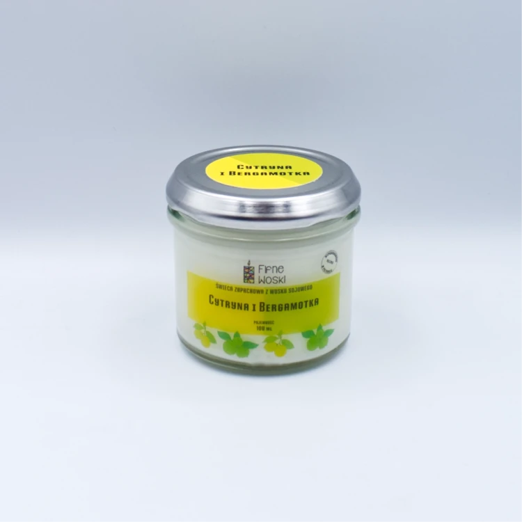 Fifne Woski CYTRYNA I BERGAMOTKA Świeca sojowa 100 ml 1.webp