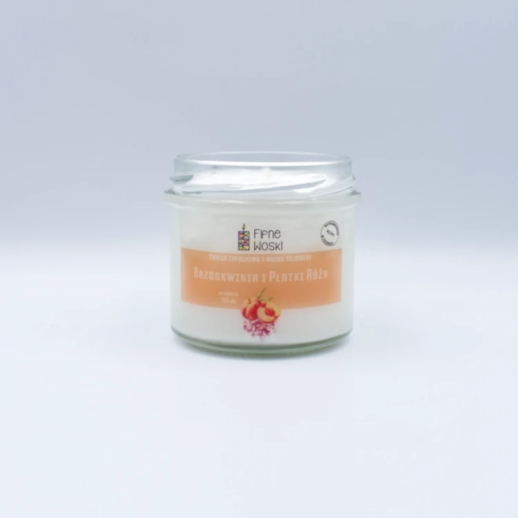 Fifne Woski BROSKWINIA I PŁATKI RÓŻY śwoeca sojowa 100 ml  2.webp