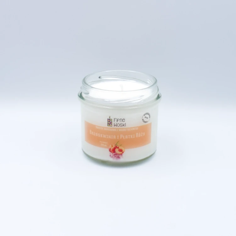 Fifne Woski BROSKWINIA I PŁATKI RÓŻY śwoeca sojowa 100 ml  3.webp