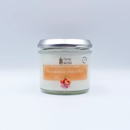 Fifne Woski BROSKWINIA I PŁATKI RÓŻY śwoeca sojowa 100 ml.webp