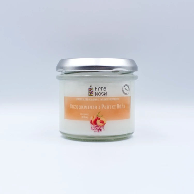 Fifne Woski BROSKWINIA I PŁATKI RÓŻY śwoeca sojowa 100 ml.webp