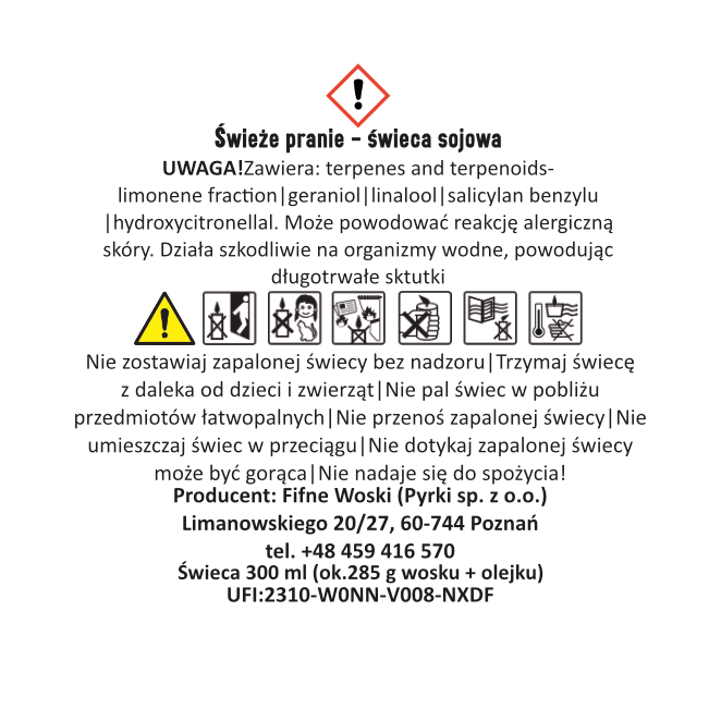 ŚWIEŻE PRANIE – Bardzo duża świeca sojowa w słoiku