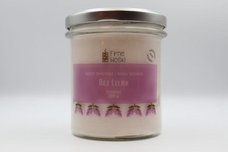 BEZ LILAK – Bardzo duża świeca sojowa w słoiku