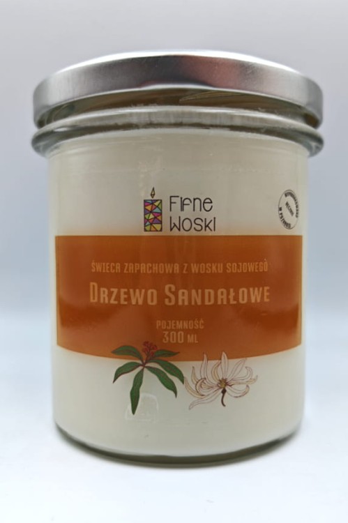 DRZEWO SANDAŁOWE – Bardzo duża świeca sojowa w słoiku