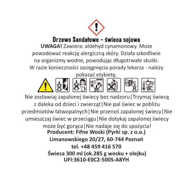 DRZEWO SANDAŁOWE – Bardzo duża świeca sojowa w słoiku