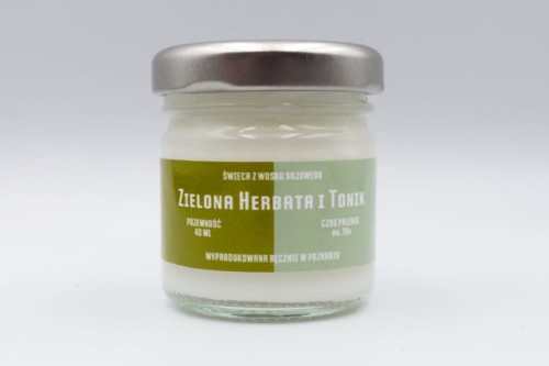 ZIELONA HERBATA I TONIK – Mała świeca sojowa w słoiku