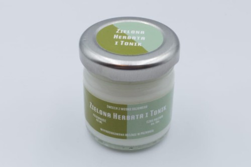 ZIELONA HERBATA I TONIK – Mała świeca sojowa w słoiku