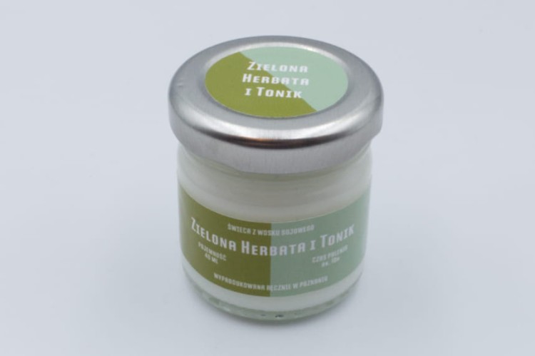 ZIELONA HERBATA I TONIK – Mała świeca sojowa w słoiku