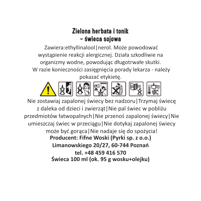 ZIELONA HERBATA I TONIK – świeca sojowa 100 ml w słoiku