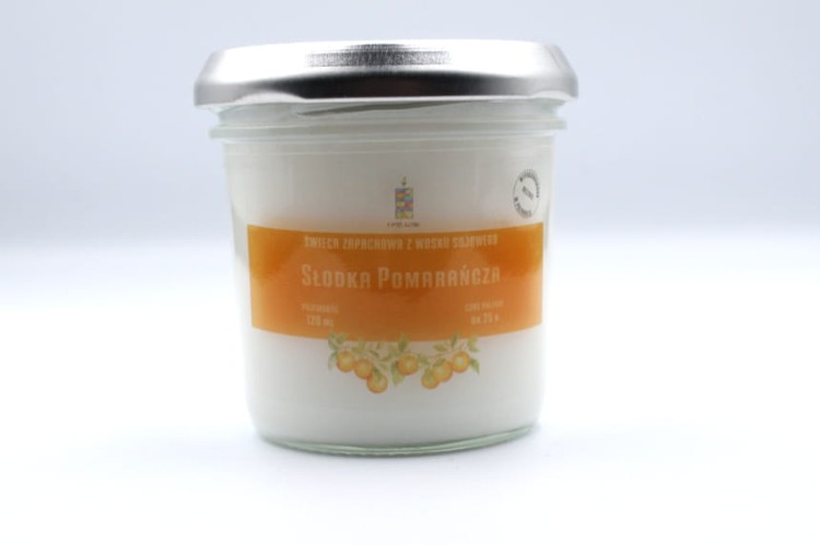 SŁODKA POMARAŃCZA – Średnia świeca sojowa w słoiku