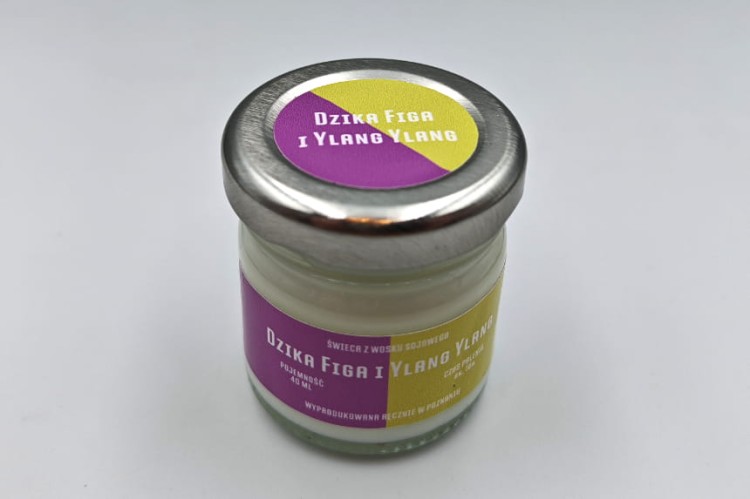 DZIKA FIGA I YLANG YLANG – Mała świeca sojowa w słoiku