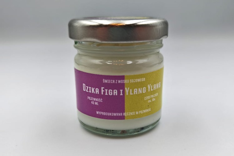 DZIKA FIGA I YLANG YLANG – Mała świeca sojowa w słoiku