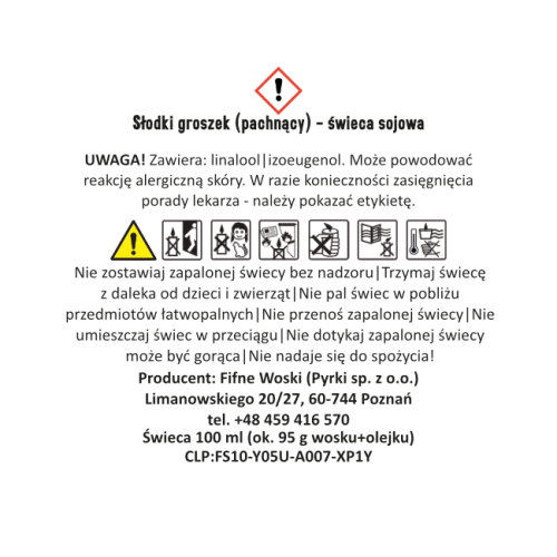 SŁODKI GROSZEK – Średnia świeca sojowa w słoiku