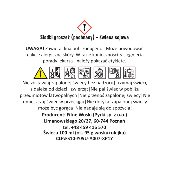 SŁODKI GROSZEK – Średnia świeca sojowa w słoiku