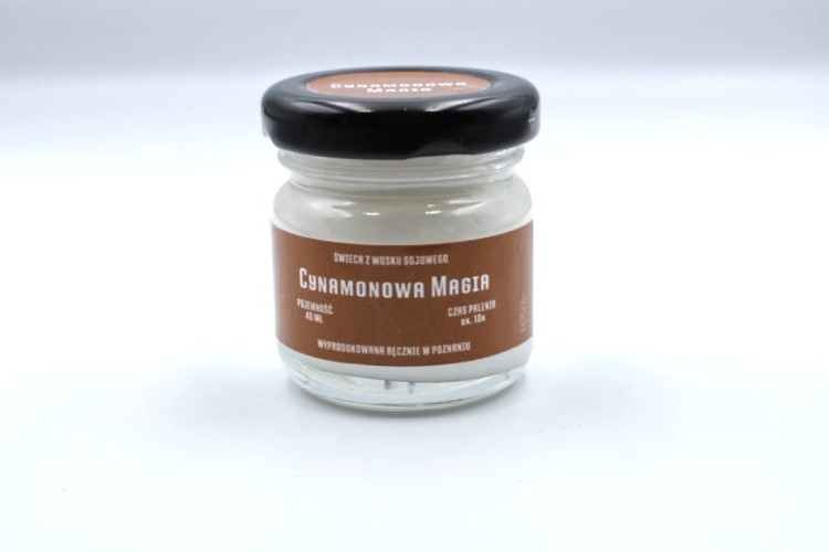 CYNAMONOWA MAGIA – Mała świeca sojowa w słoiku