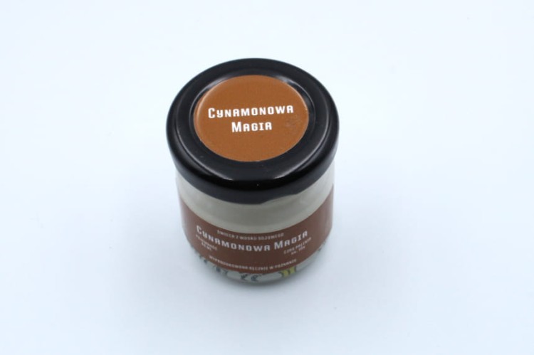 CYNAMONOWA MAGIA – Mała świeca sojowa w słoiku